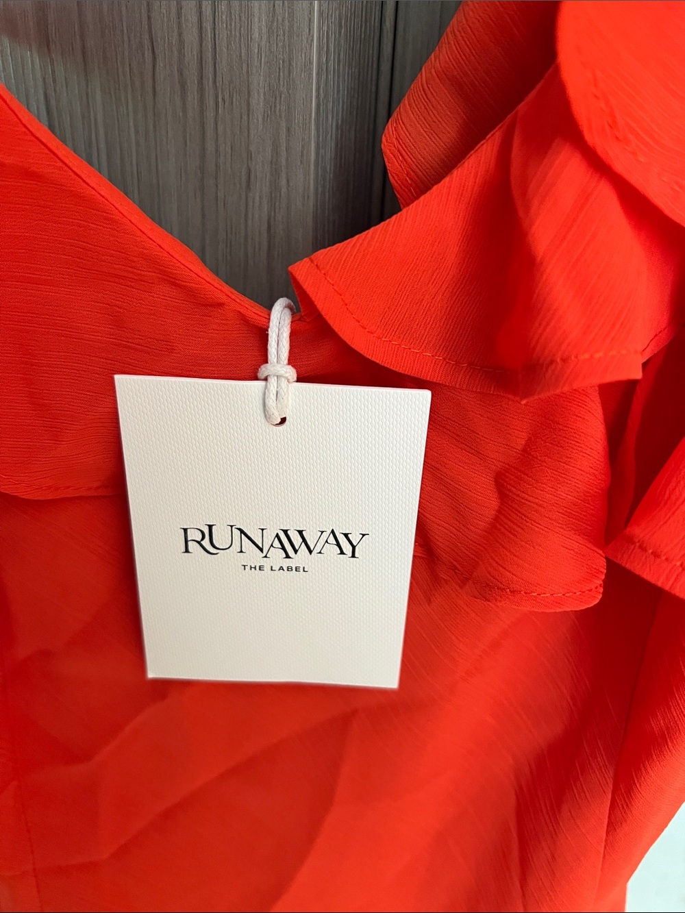 NWT! REVOLVE Runway the Label SHOWPO Winnie red ruffle dress US M - Picture 8 of 10